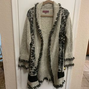 Sweet Sinammon long  cardigan sweater, Sz Large